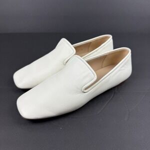Everlane The Day Loafers 7 Off White Ivory Leather Slip On Made In Italy Womens